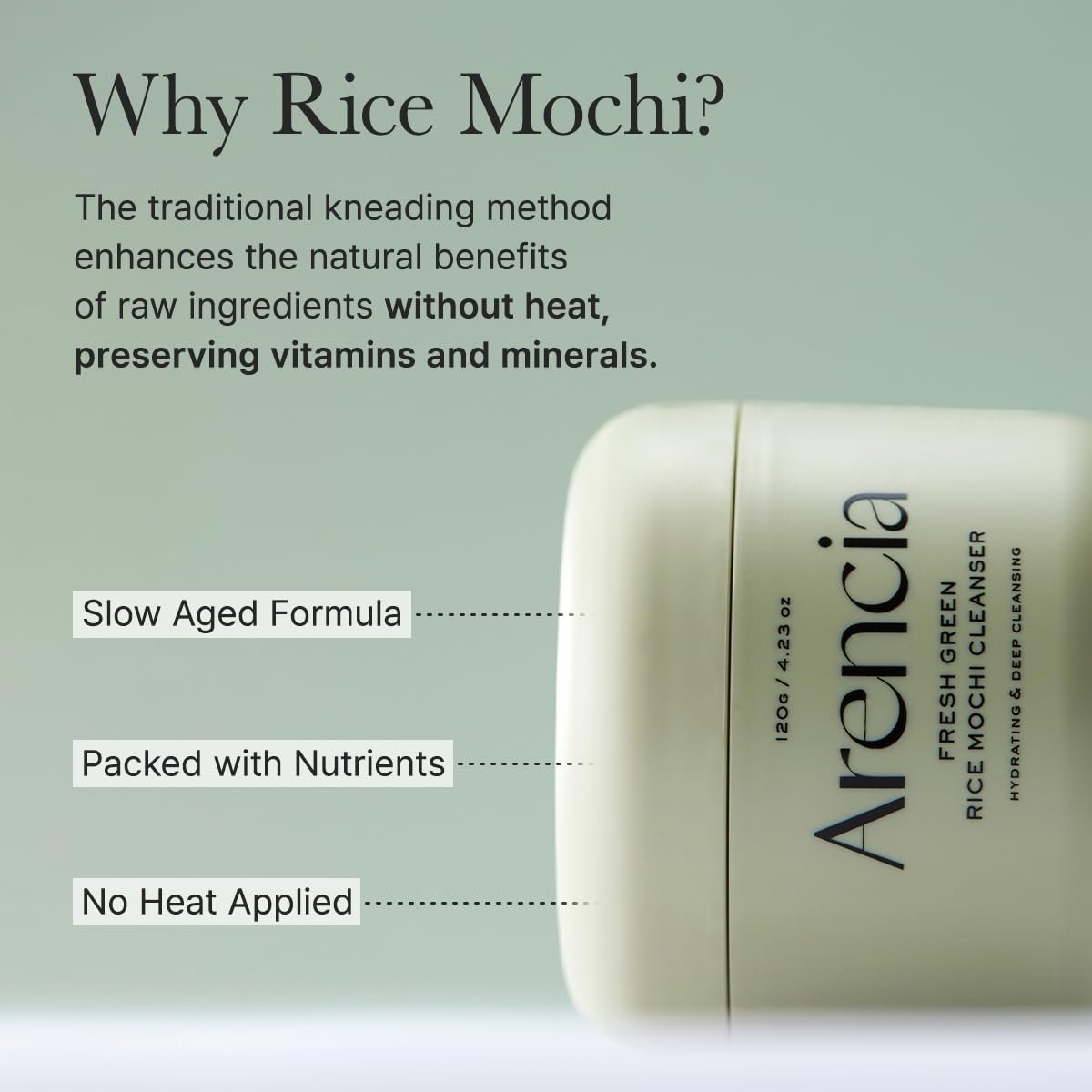 Arencia Fresh Green Rice Mochi Cleanser (120g) - Image 4