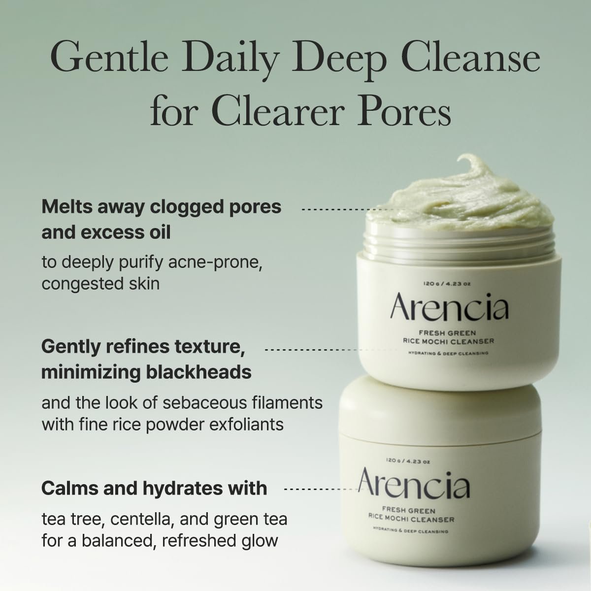 Arencia Fresh Green Rice Mochi Cleanser (120g) - Image 3