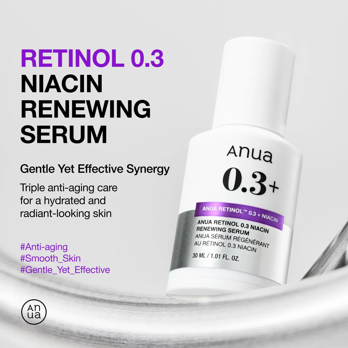 Anua Nano Retinol 0.3% + Niacin Renewing Serum (30mL) - Image 2