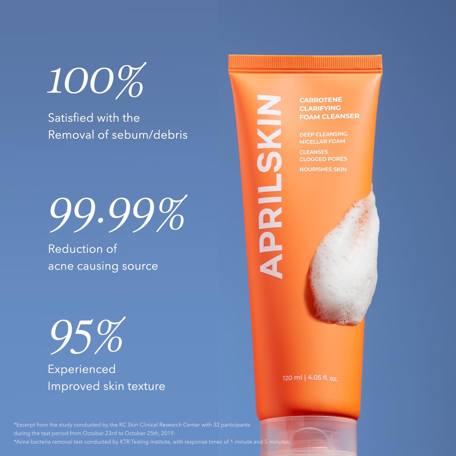 APRILSKIN Real Carrotene Acne Foam Cleanser (120ml) - Image 2